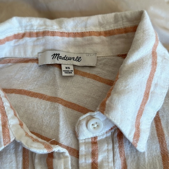 Madewell linen Viscose blend shirt stripe XS oversized - Picture 5 of 11